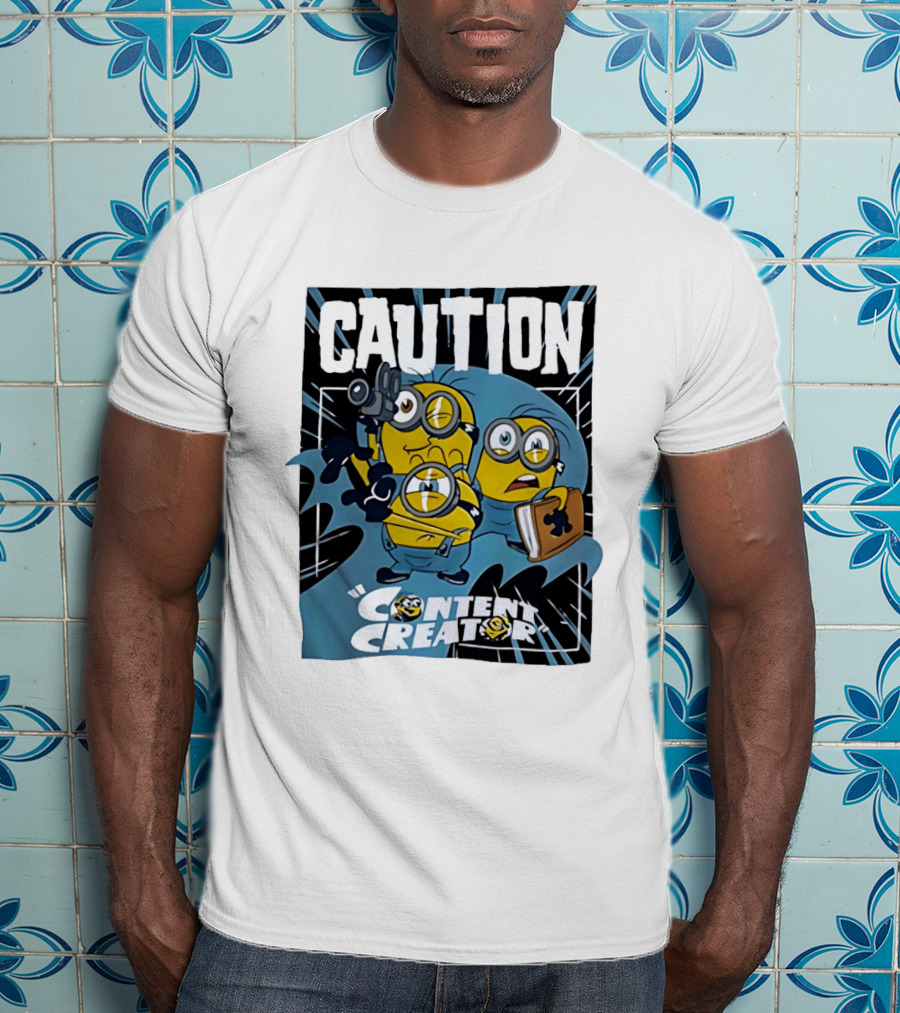 Caution Minions Content Creator Camera Book T-Shirt