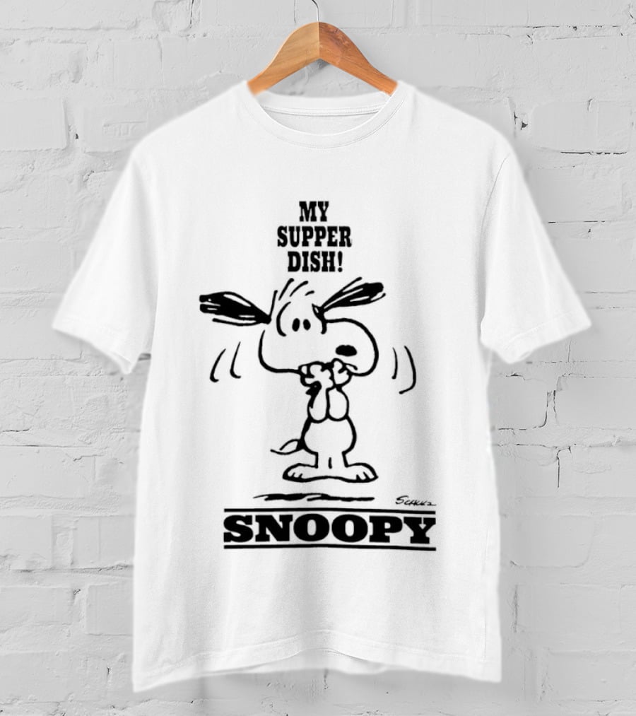 Snoopy My Supper Dish Peanuts Charlie Brown T-Shirt