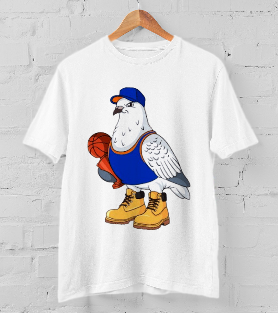 NYC Pigeon New York Forever Basketball Player Cartoon Pigeon In Jersey With Basketball T-Shirt