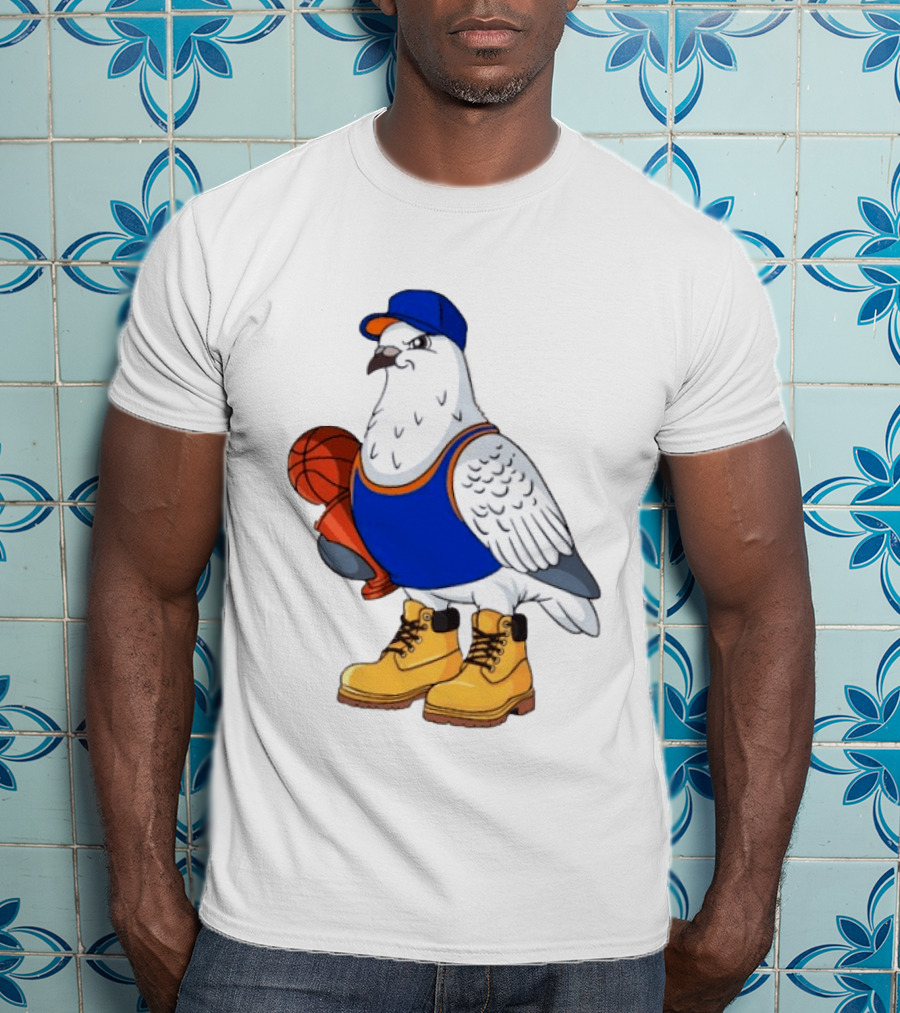 NYC Pigeon New York Forever Basketball Player Cartoon Pigeon In Jersey With Basketball T-Shirt