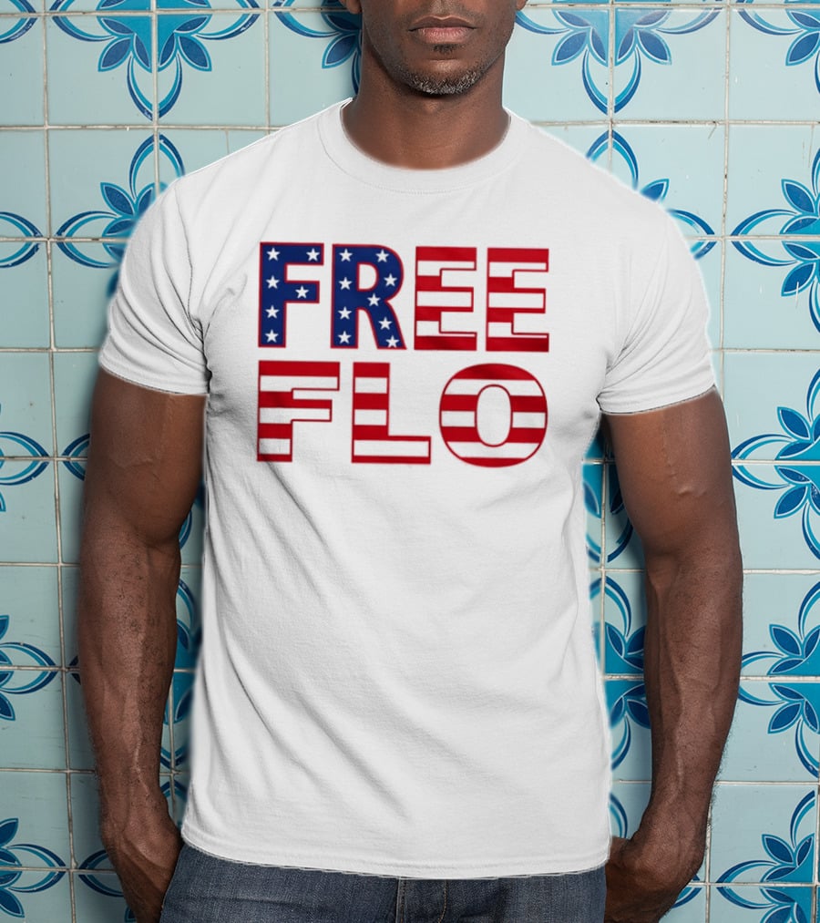 Free Flo USA Flag Stars Stripes Patriotic T-Shirt