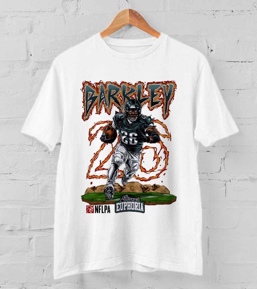 Saquon Barkley Number 26 Planet Euphoria NFLPA Football T-Shirt