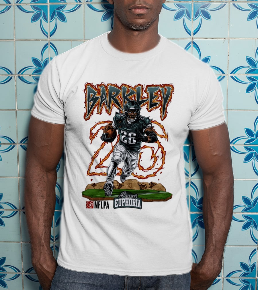 Saquon Barkley Number 26 Planet Euphoria NFLPA Football T-Shirt