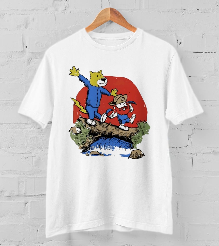 Denver Nuggets Rocky Mountain Lion Cartoon Adventure With Basketball T-Shirt