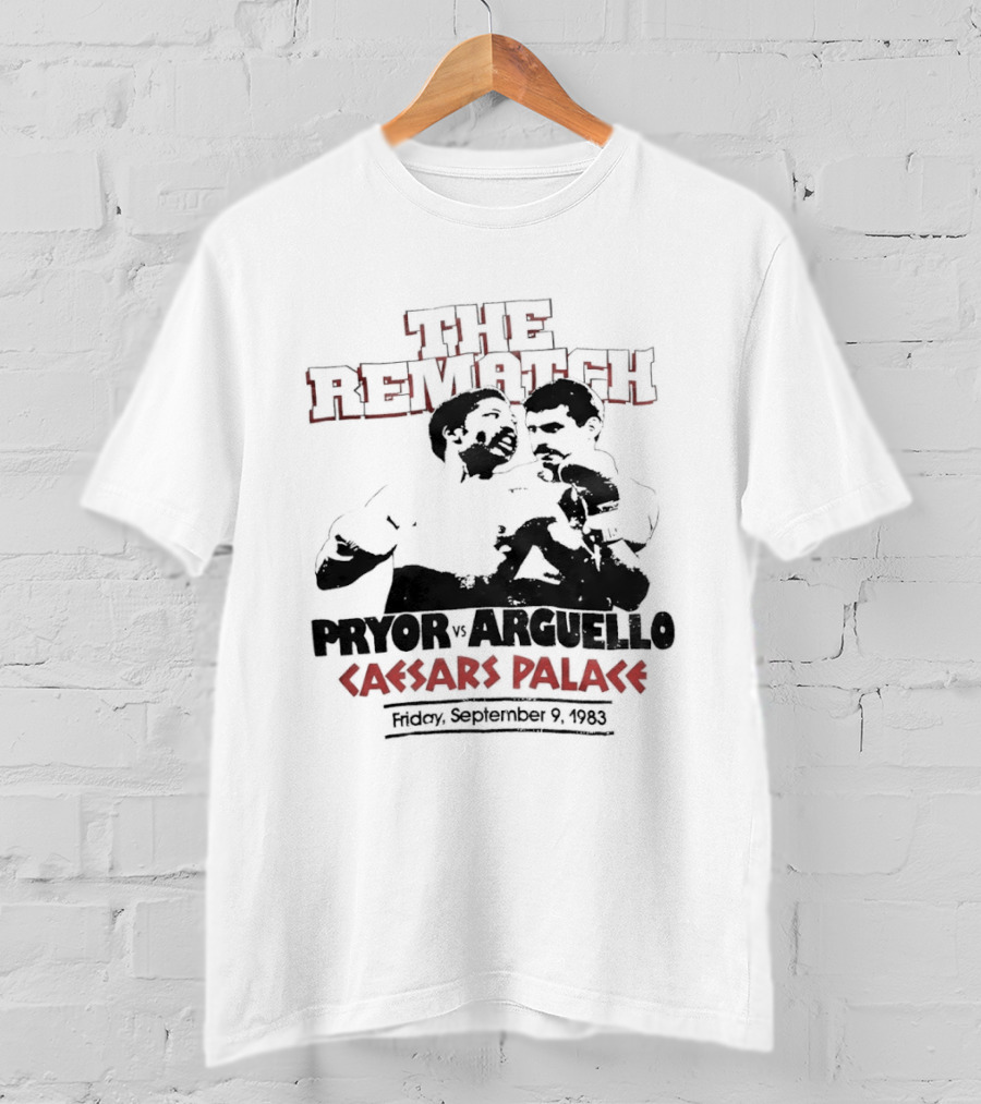 Pryor Vs Arguello The Rematch Caesars Palace 1983 Boxing Memorabilia T-Shirt