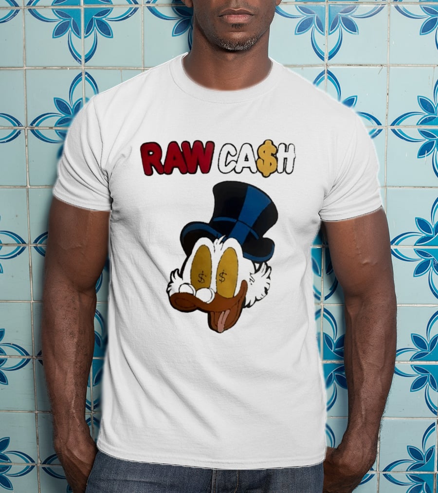 RAW CA$H Duck Eyes Dollar Sign Hat T-Shirt