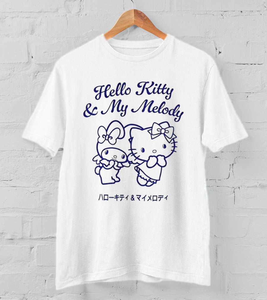 Hello Kitty And My Melody & Japanese T-Shirt