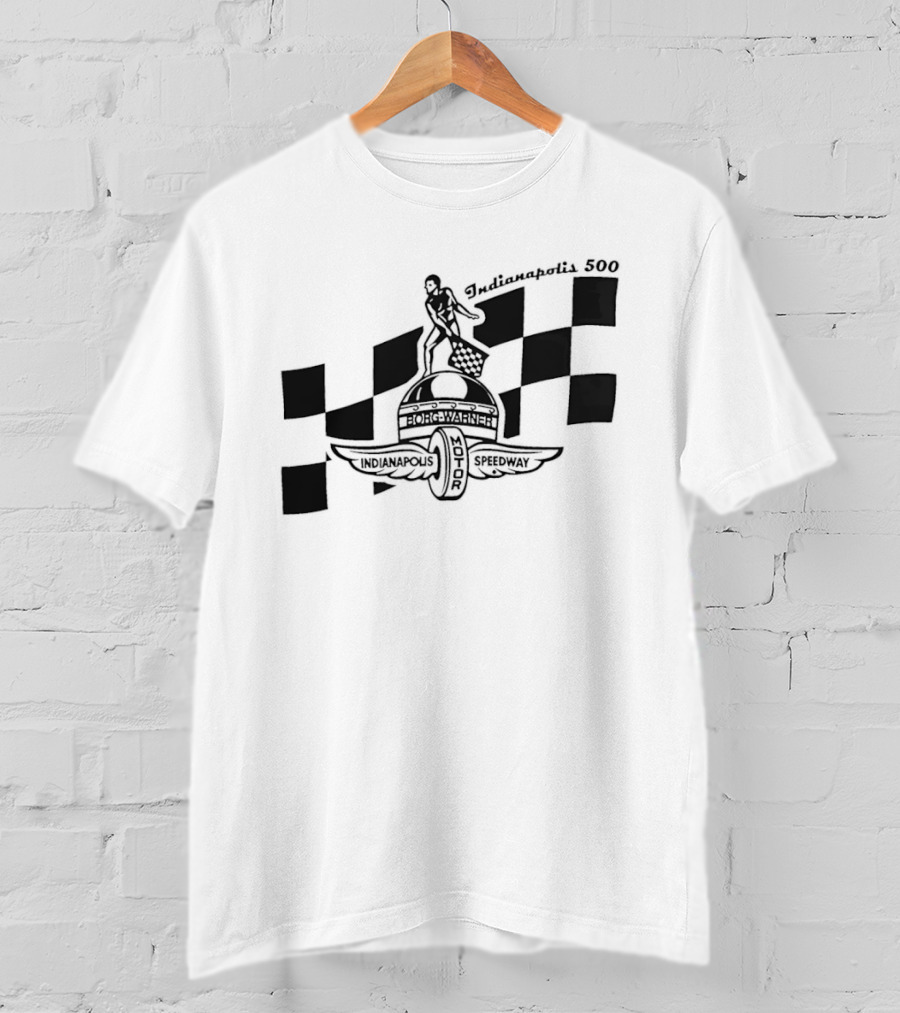 Indianapolis 500 Winged Wheel Checkered Flag T-Shirt