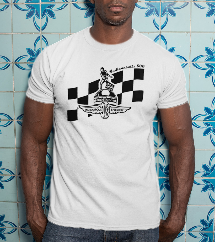 Indianapolis 500 Winged Wheel Checkered Flag T-Shirt
