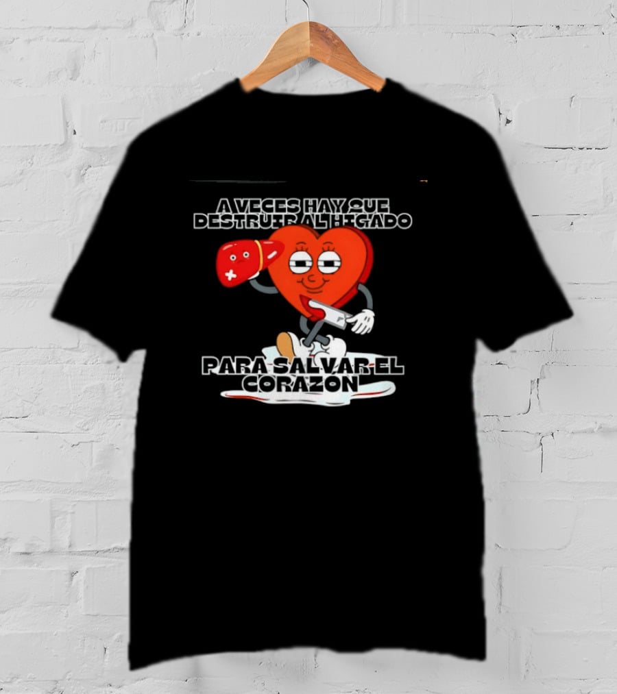 A Veces Hay Que Destruir Al Higado Para Salvar El Corazon Heart With Boxing Gloves Tropical Death T-Shirt