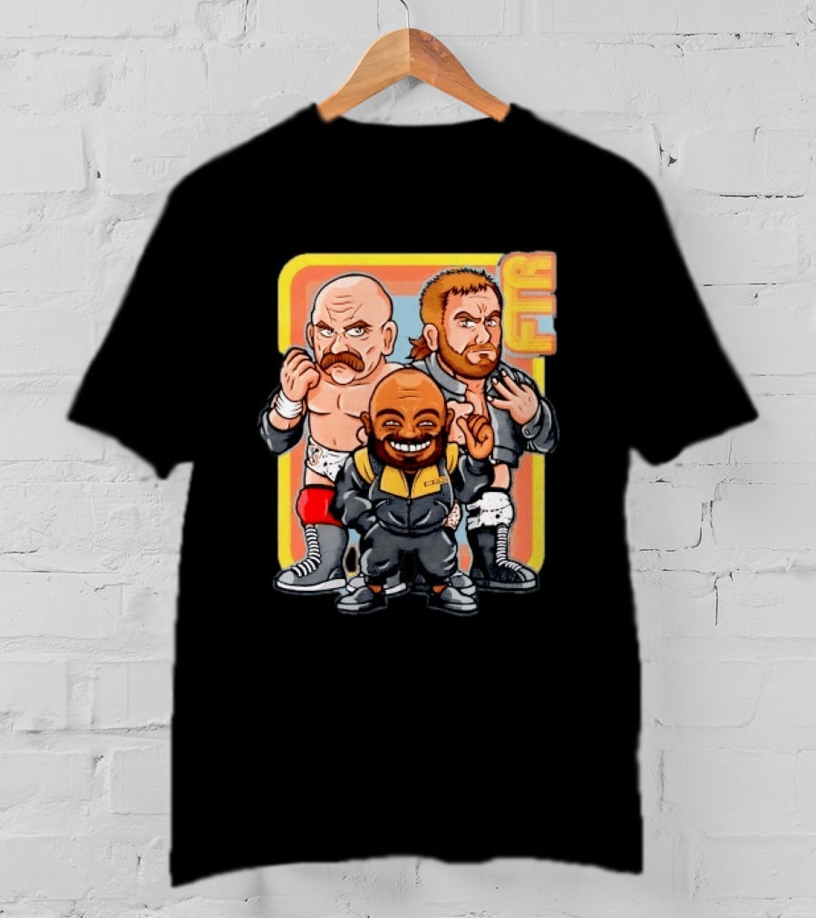 AEW Big Stoke FTR Wrestling Stable Cartoon Characters T-Shirt