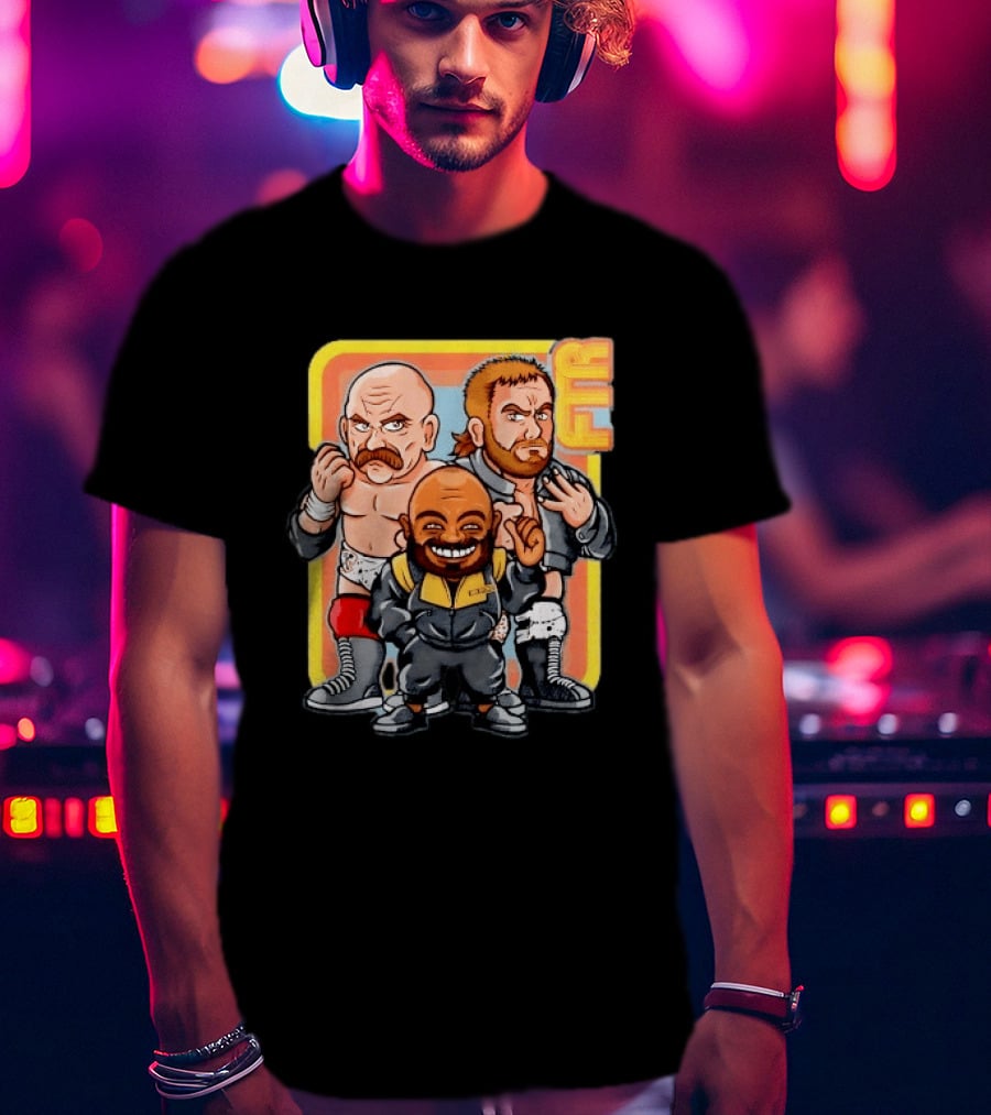 AEW Big Stoke FTR Wrestling Stable Cartoon Characters T-Shirt