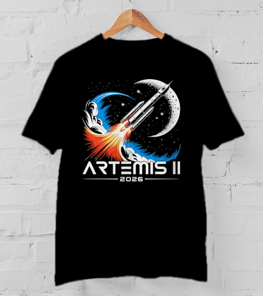 Artemis II 2026 Moon Rocket Space Exploration Launch T-Shirt