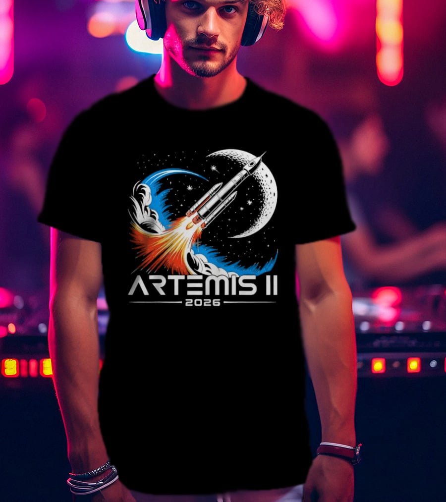 Artemis II 2026 Moon Rocket Space Exploration Launch T-Shirt