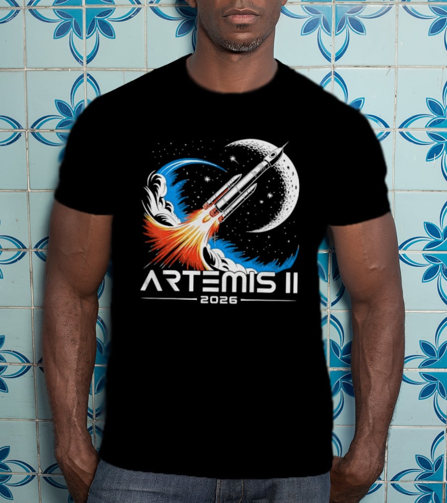 Artemis II 2026 Moon Rocket Space Exploration Launch T-Shirt
