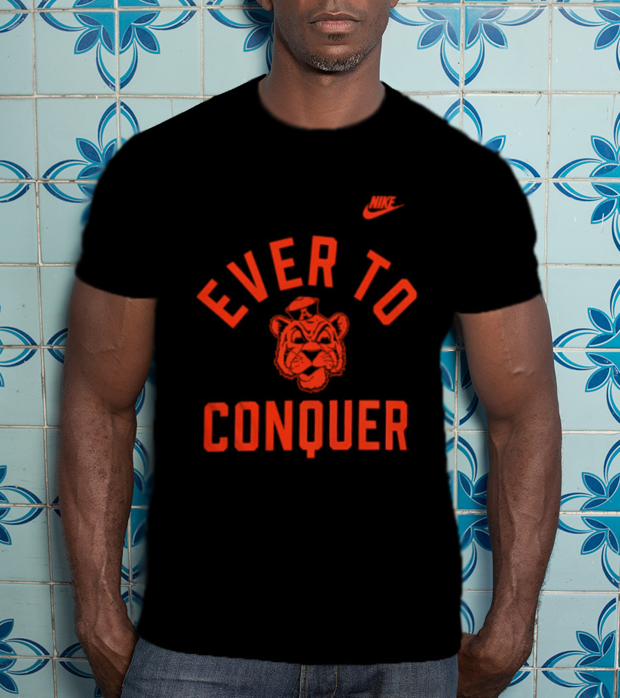 Auburn Tigers Ever To Conquer Tiger Face Nike Swoosh T-Shirt