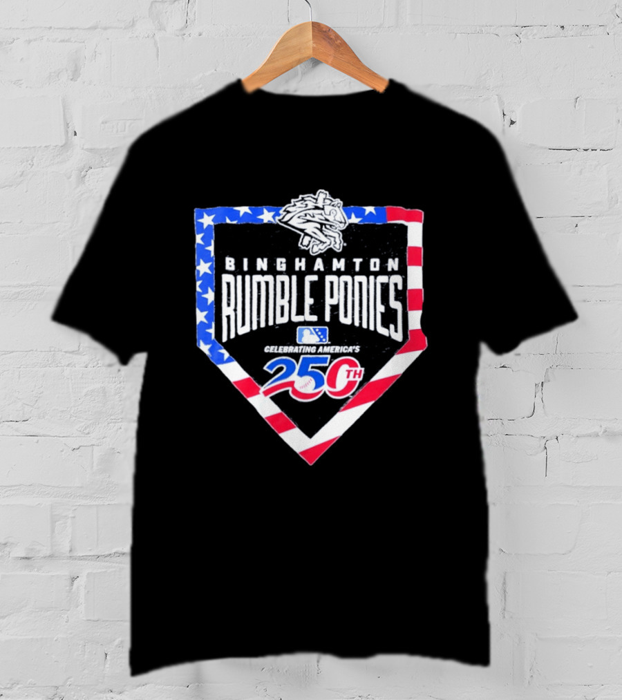Binghamton Rumble Ponies Celebrating America 250th Anniversary MLB Stars And Stripes T-Shirt