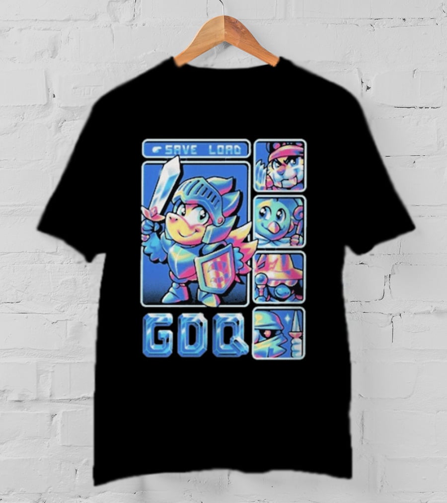 Fangamer GDQ Quick Quest Save Load Knight Adventure Characters T-Shirt