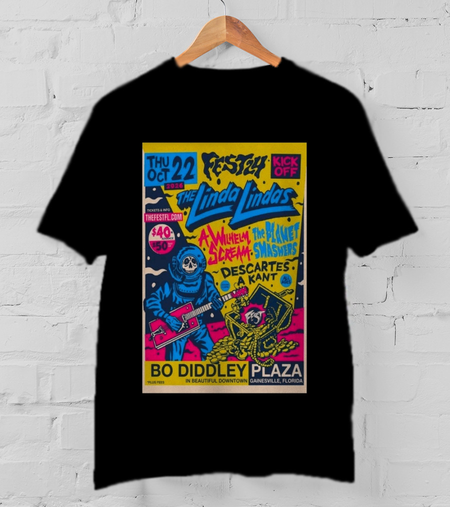FEST 24 Kick Off 2026 The Linda Lindas Bo Diddley Plaza Gainesville Florida T-Shirt