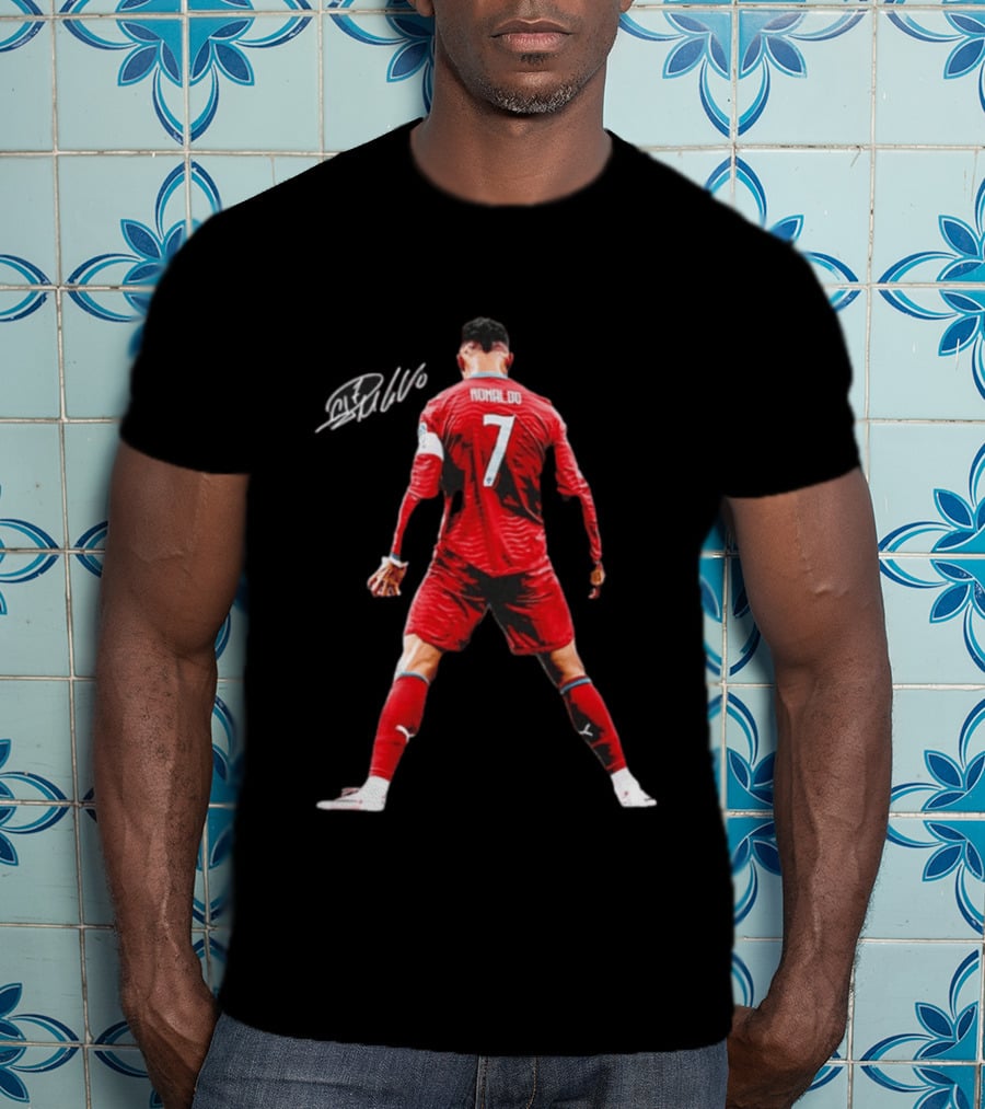 Cristiano Ronaldo Number 7 Portugal National Team Signature T-Shirt