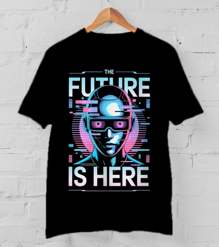 The Future Is Here Cyberpunk Android VR Goggles T-Shirt
