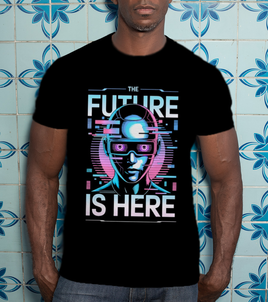 The Future Is Here Cyberpunk Android VR Goggles T-Shirt