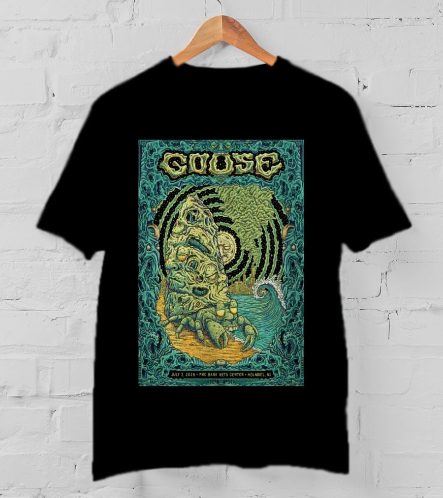 Goose July 2 2026 PNC Bank Arts Center Holmdel NJ Psychedelic Monster Wave T-Shirt