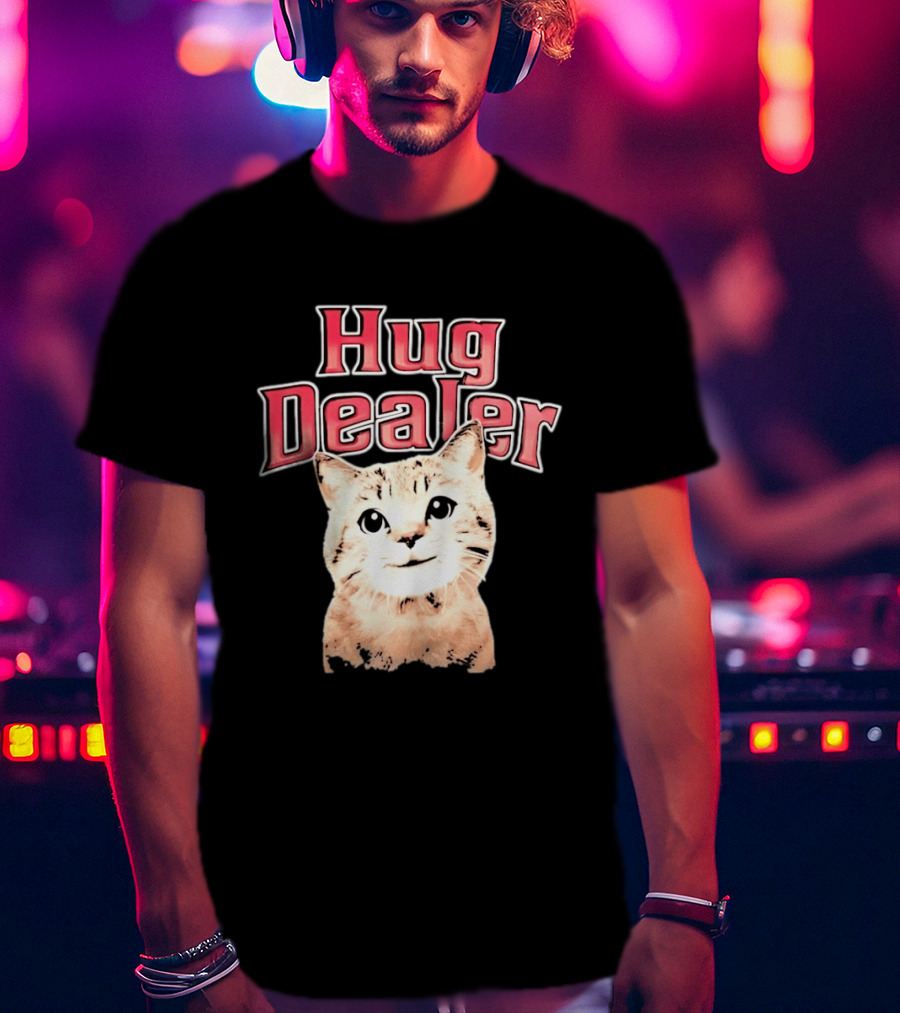 Hug Dealer Cute Tabby Cat Humor T-Shirt