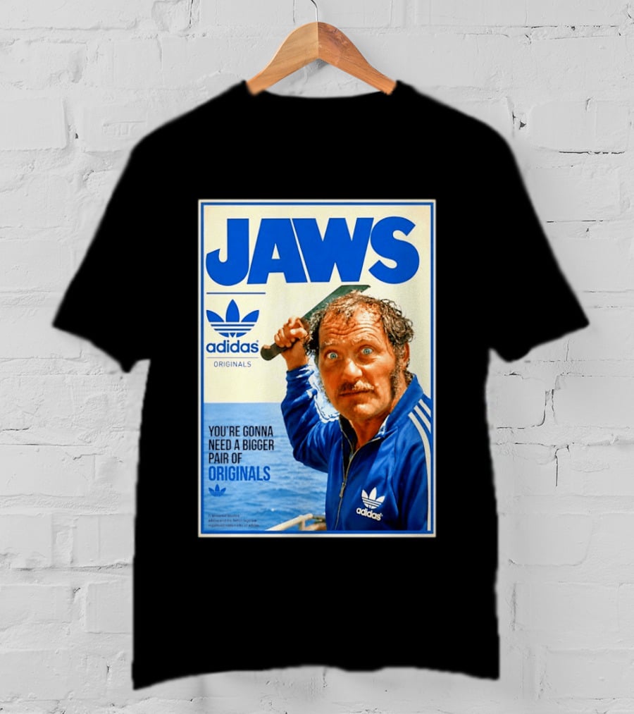 Jaws Adidas Originals You're Gonna Need A Bigger Pair Quint Machete T-Shirt