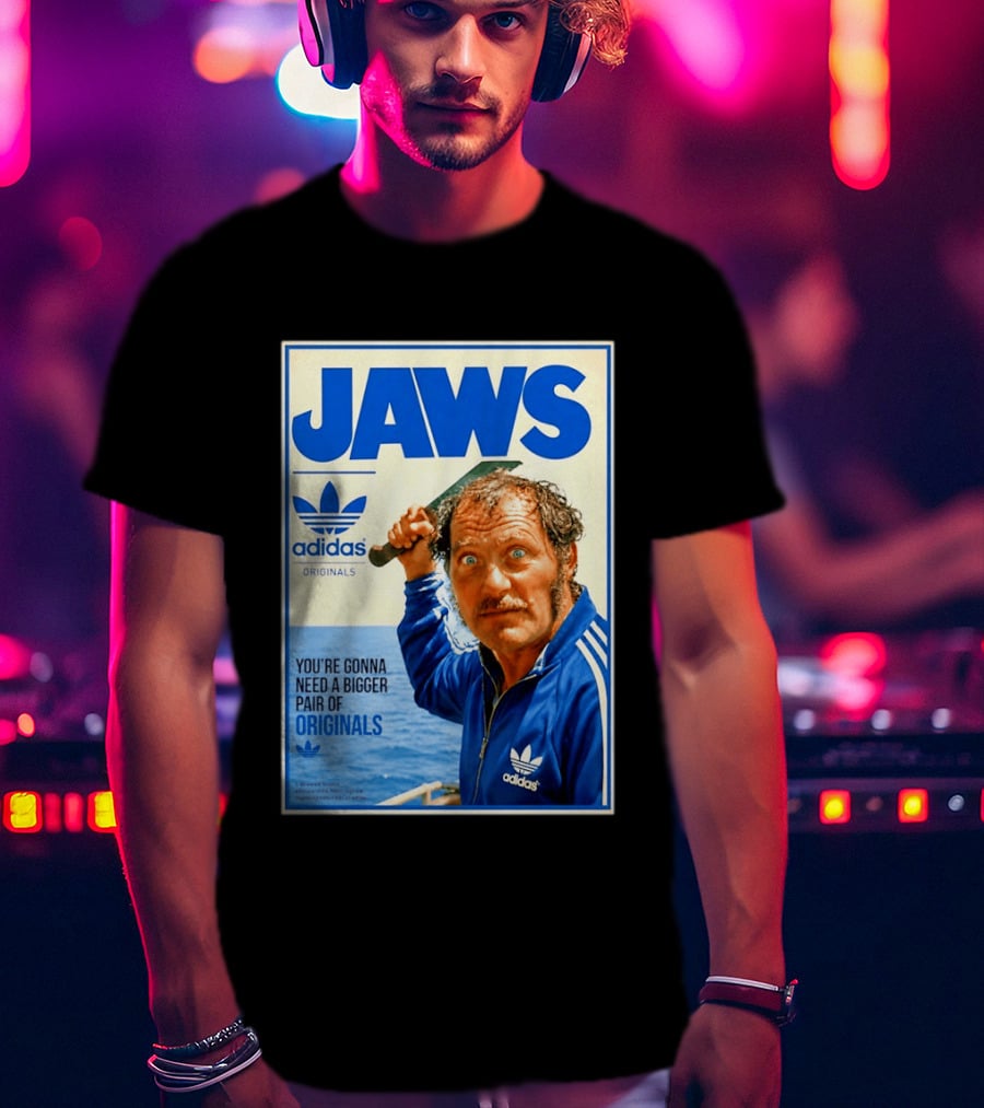 Jaws Adidas Originals You're Gonna Need A Bigger Pair Quint Machete T-Shirt