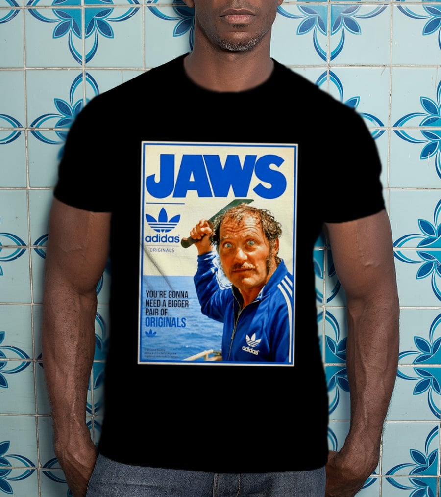 Jaws Adidas Originals You're Gonna Need A Bigger Pair Quint Machete T-Shirt