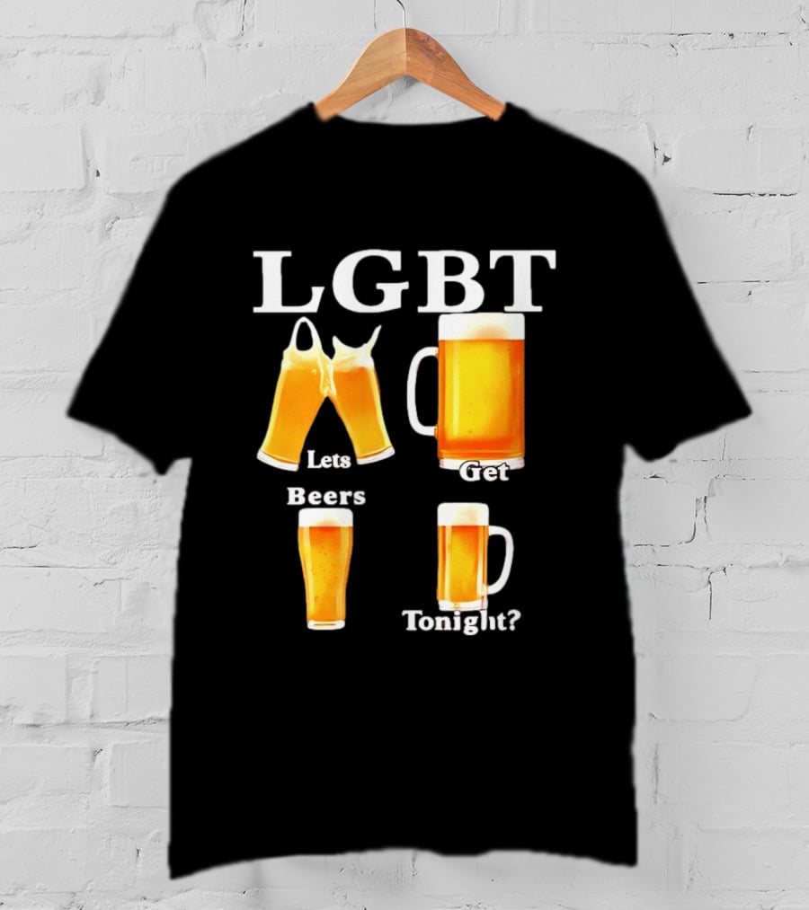 LGBT Lets Get Beers Tonight Beer Drinking Humor T-Shirt