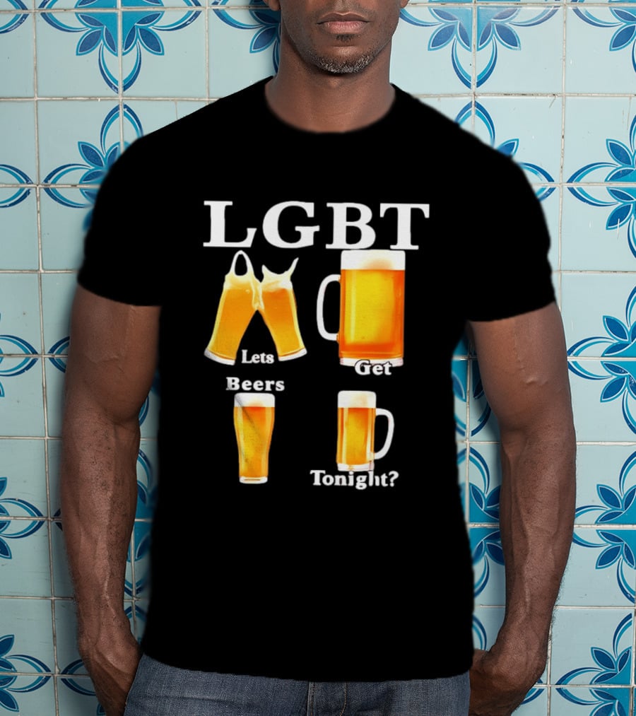 LGBT Lets Get Beers Tonight Beer Drinking Humor T-Shirt
