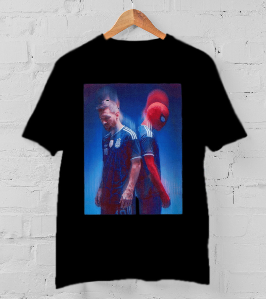 Lionel Messi Spider Man Argentina AFA Jersey Dual Image T-Shirt