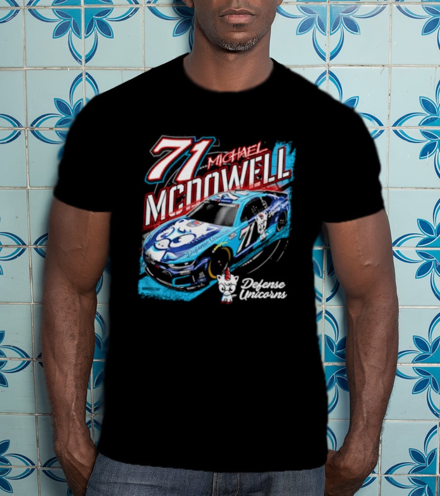 Michael McDowell 71 NASCAR Defense Unicorns Phoenix Performance T-Shirt