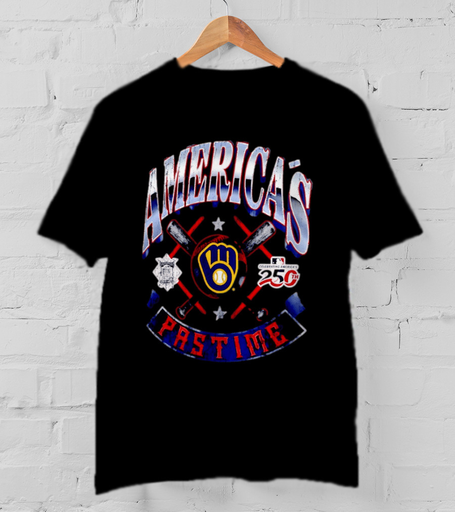 America's Pastime Milwaukee Brewers Celebrating America's 250th Baseball T-Shirt