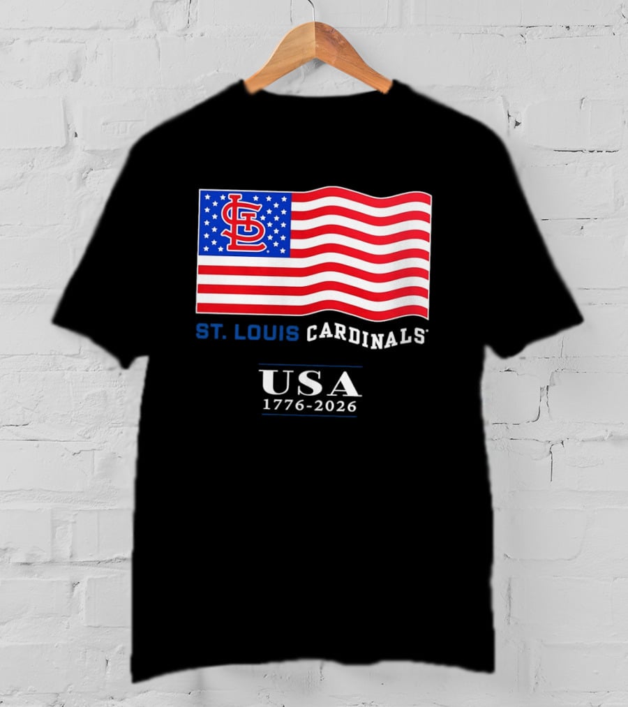 St Louis Cardinals American Flag USA 1776 2026 MLB Baseball T-Shirt
