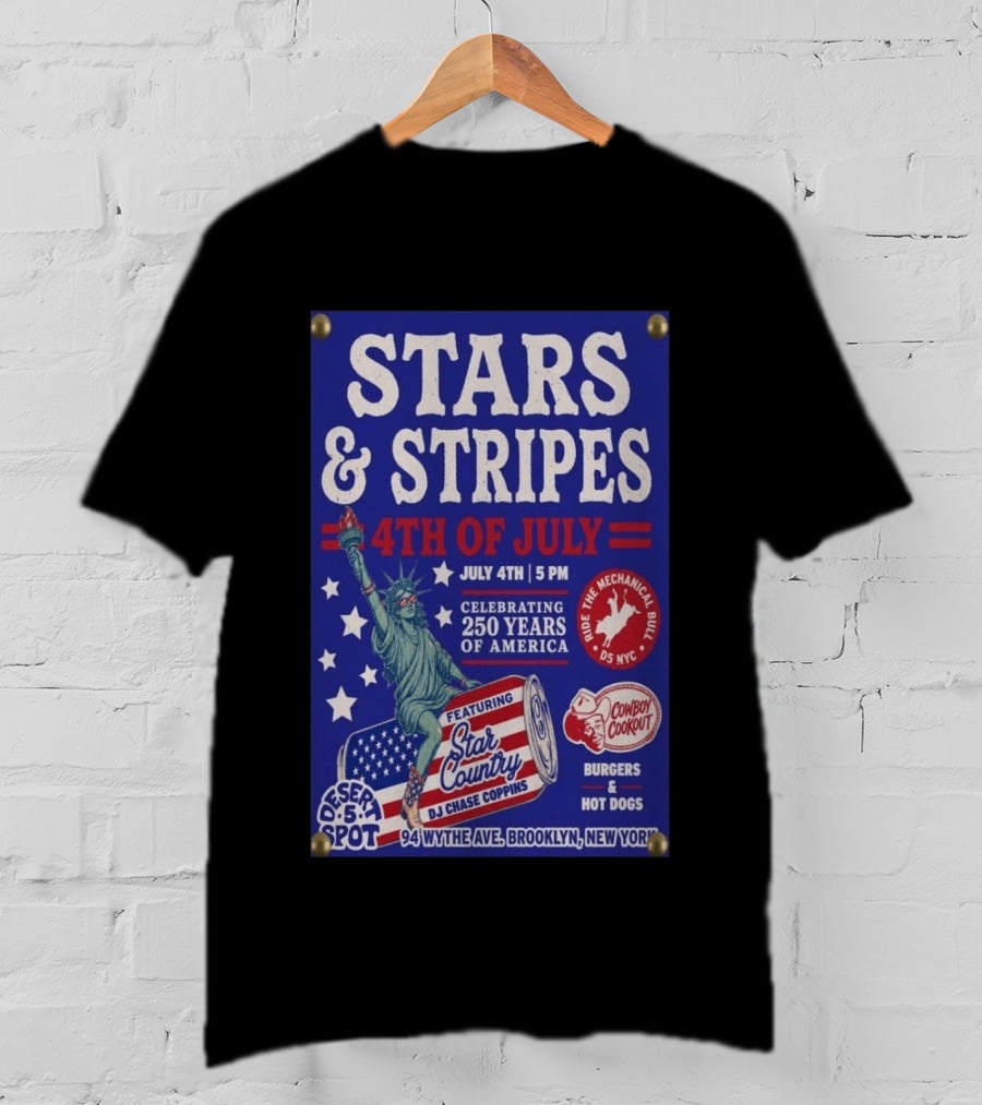 Stars & Stripes 4th Of July Celebration 250 Years Of America Brooklyn Event 2026 T-Shirt