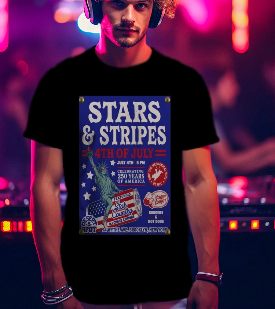 Stars & Stripes 4th Of July Celebration 250 Years Of America Brooklyn Event 2026 T-Shirt