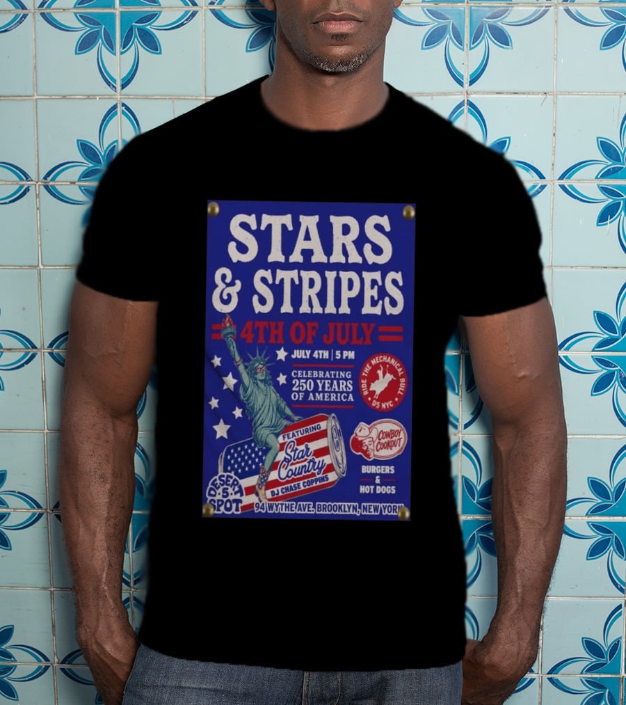 Stars & Stripes 4th Of July Celebration 250 Years Of America Brooklyn Event 2026 T-Shirt