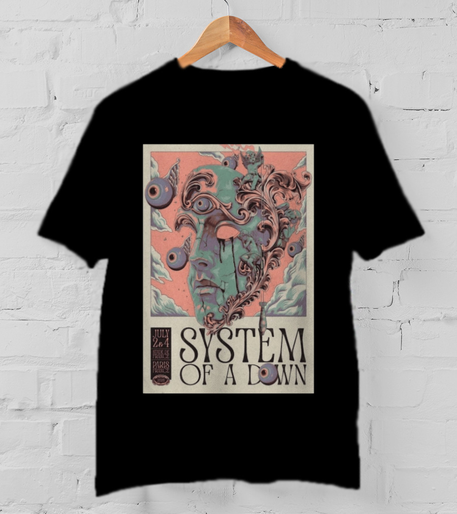 System Of A Down July 2 4 2026 Stade De France Paris Surreal T-Shirt
