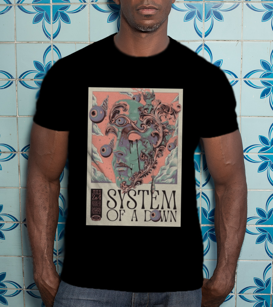 System Of A Down July 2 4 2026 Stade De France Paris Surreal T-Shirt