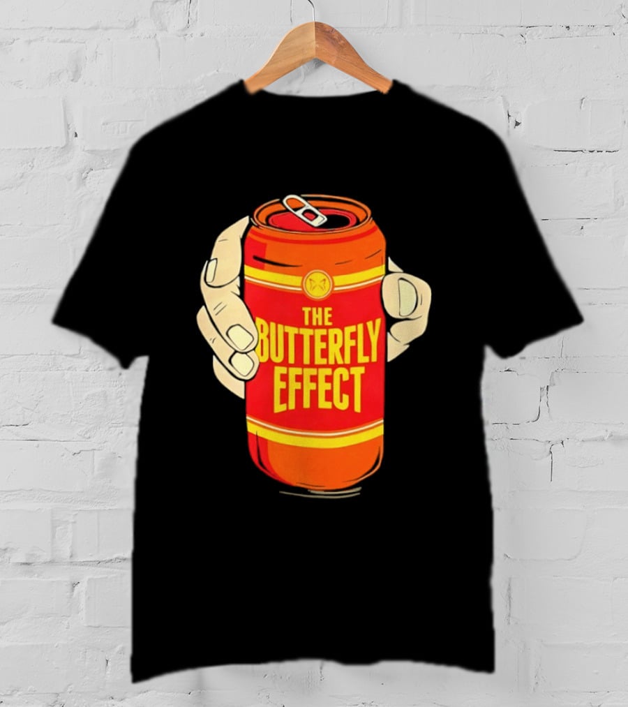 The Butterfly Effect Soda Can Vibrant Red Yellow Pop T-Shirt
