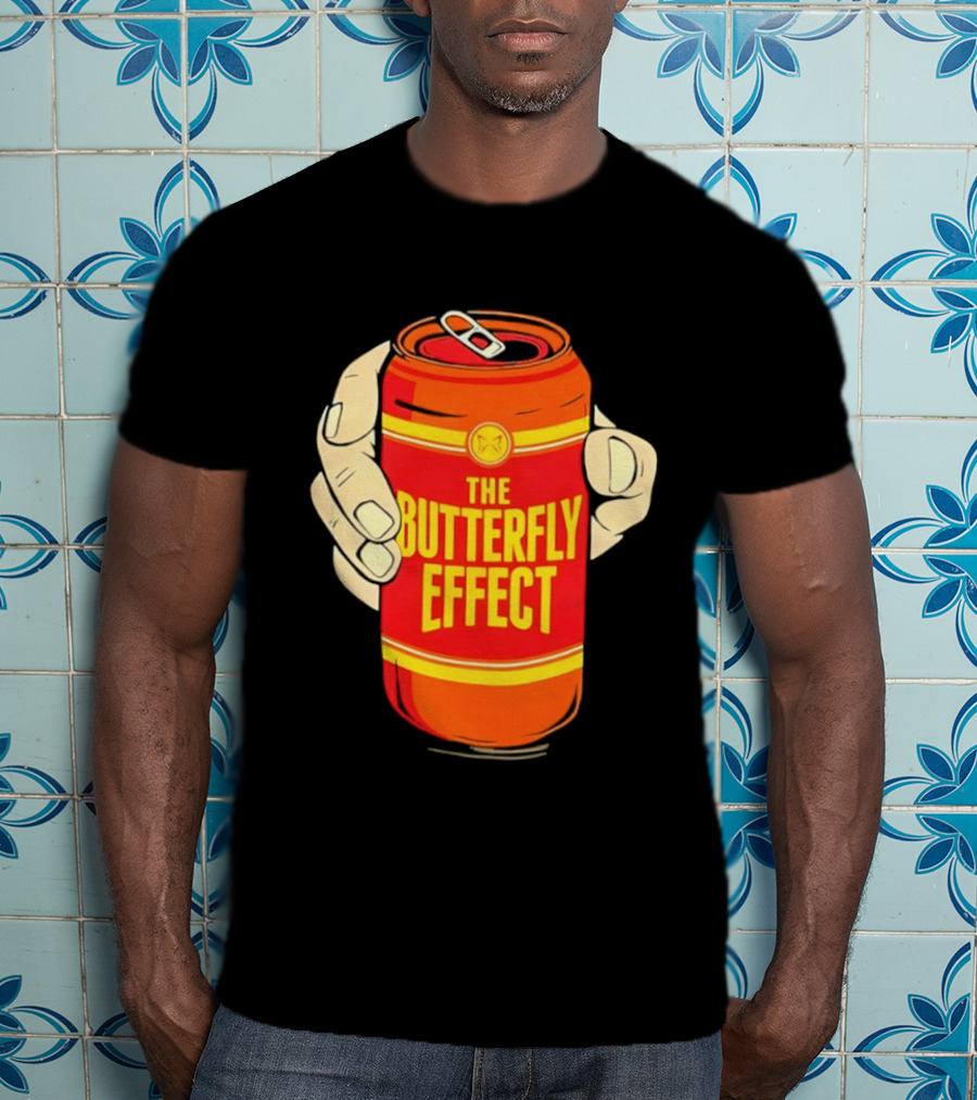 The Butterfly Effect Soda Can Vibrant Red Yellow Pop T-Shirt
