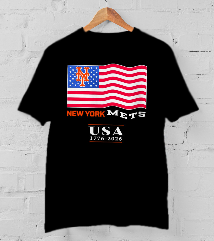 New York Mets American Flag USA 1776 2026 MLB T-Shirt