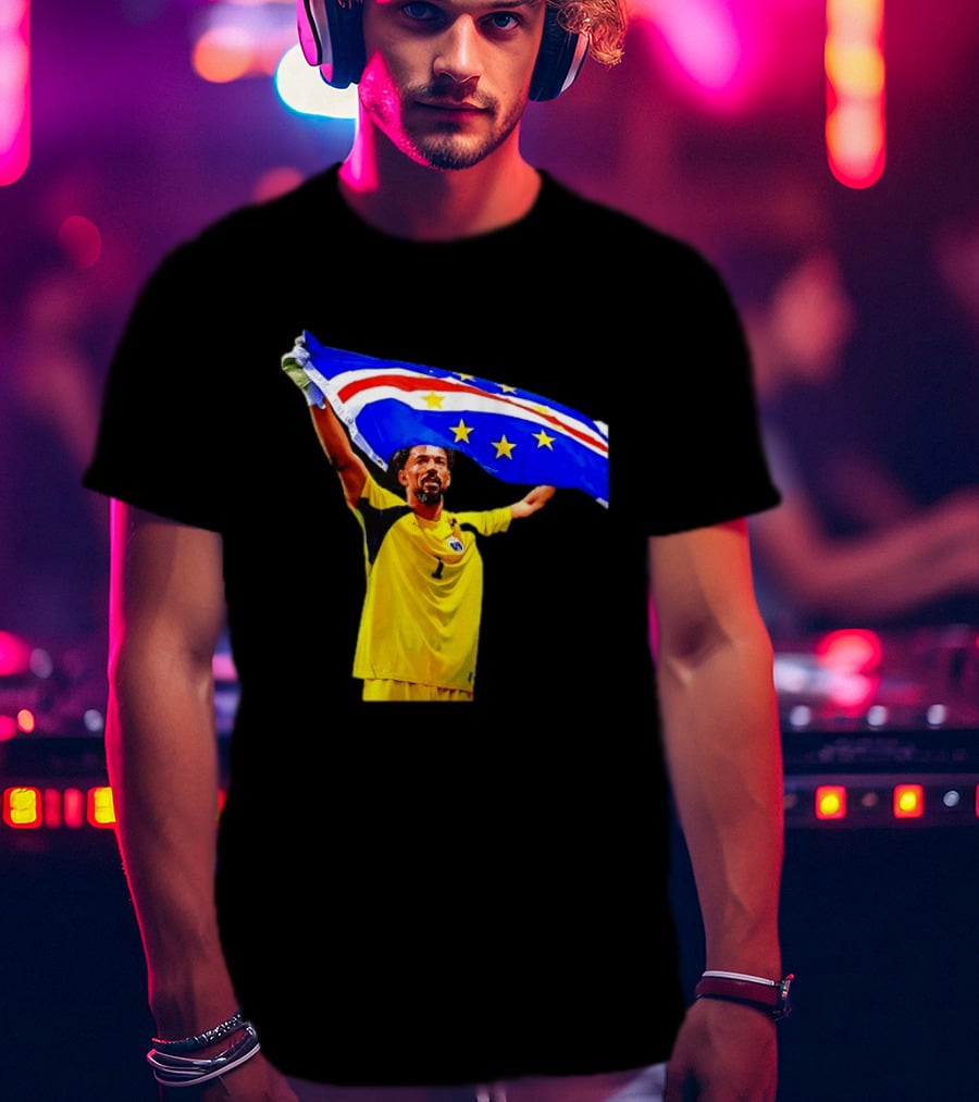 Vozinha Cape Verde Football Team Flag Celebration T-Shirt