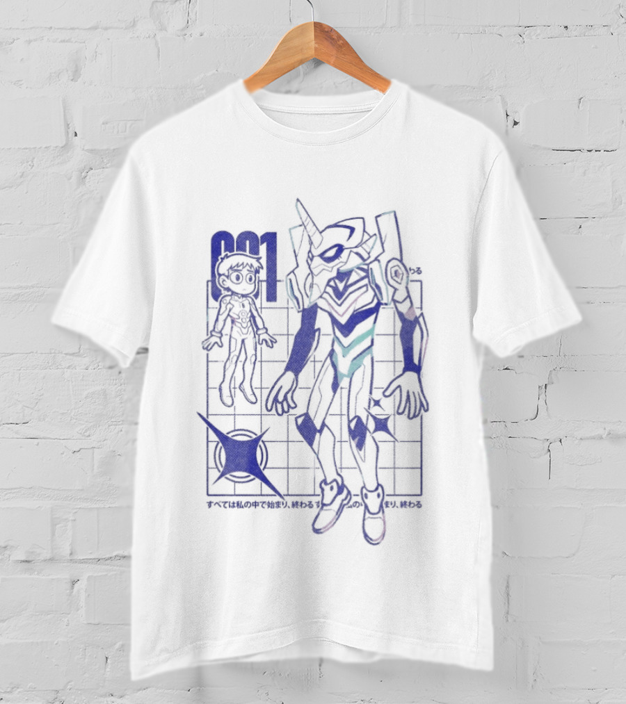 Back To The Claustrophobic Place Neon Genesis Robot Blueprint T-Shirt