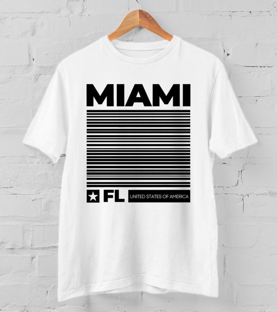 Miami FL Star Stripes United States Of America T-Shirt
