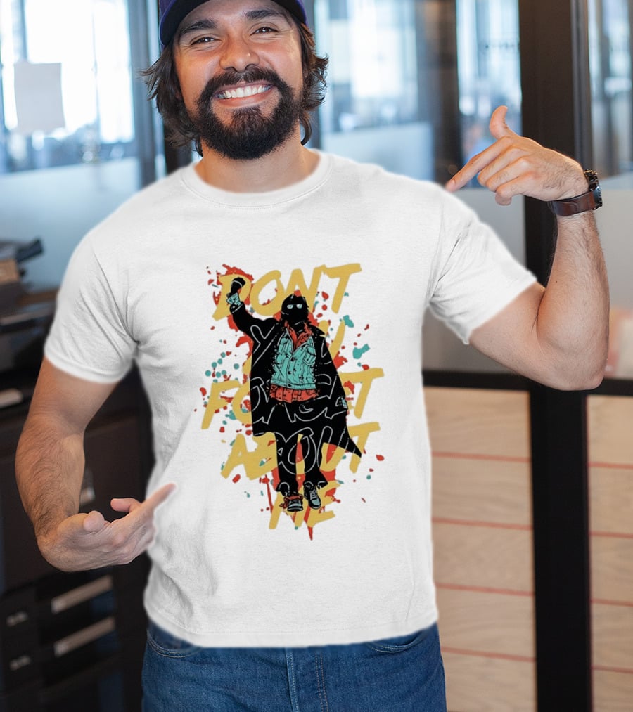 Don't Forget About Me Masked Figure Neon Paint Splatter T-Shirt