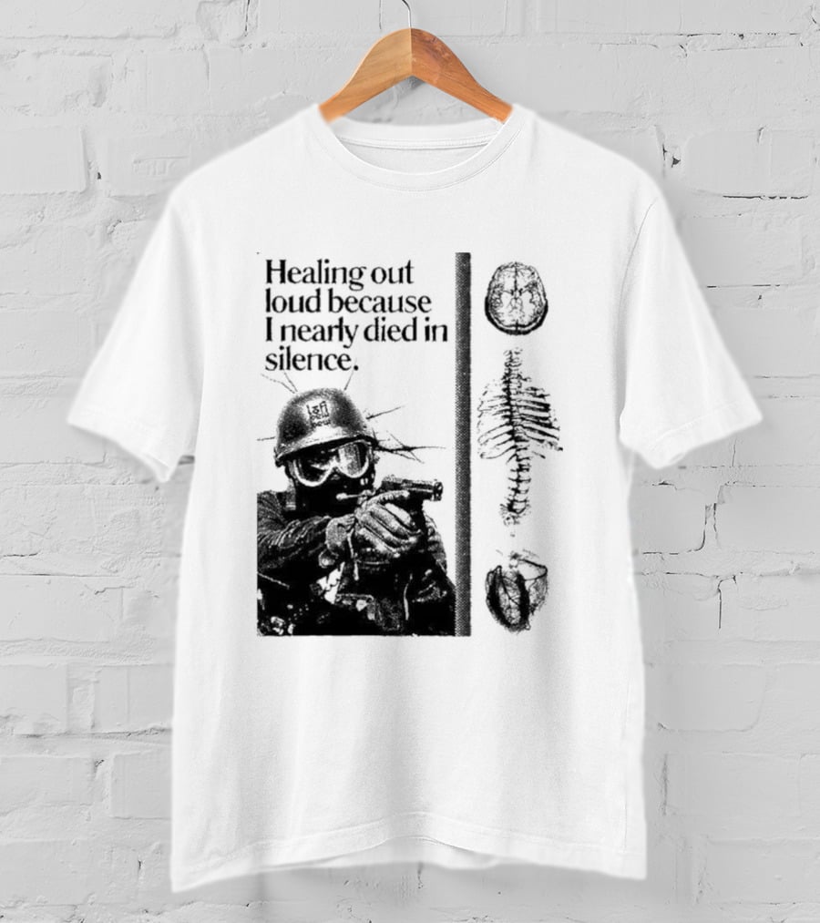 Healing Out Loud Soldier Brain Anatomy Urban Silence T-Shirt